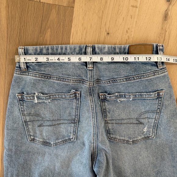 American Eagle Outfitters Blue Ripped Straight Leg Jeans - Picture 6 of 7